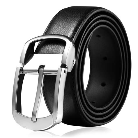 Men 100 Genuine Leather Belt Reversible Waist Strap Pin Buckle Belts