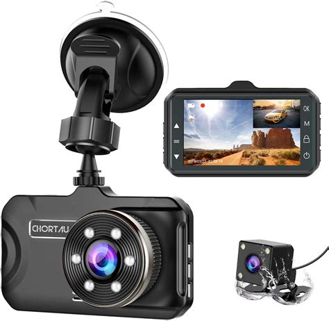 Dash Cam Front And Rear Chortau Dual Dash Cam 3 Inch Dashboard Camera Full Hd 170° Wide Angle