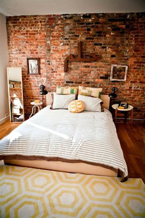How You Could Decorate A Brick Wall Behind Your Bed 31
