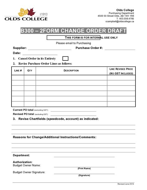 Free Construction Change Order Template Collection