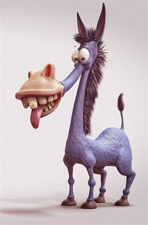 Funny Donkey Character Design And Illustration Animal Caricature