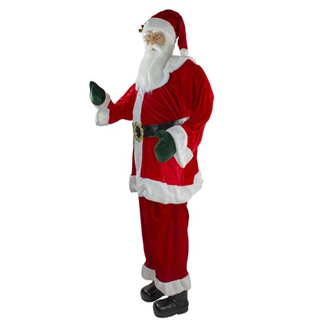 Northlight Huge Life Size Plush Standing Santa Claus 6 Ft