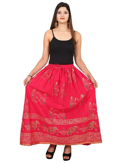 jaipuri bandhej multicolor women cotton skirts size free size at rs 190 piece in jaipur