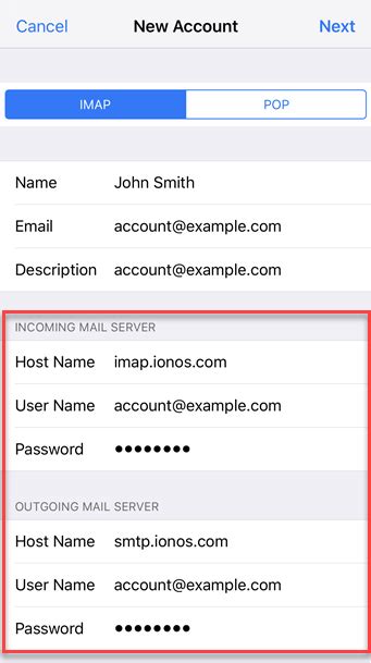 Add A Mail Basic Email Account To Your Iphoneipad Ionos Help