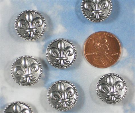 Bulk 40 Fleur De Lis Coin 16mm Silver Tone Beads Vertical Top Etsy