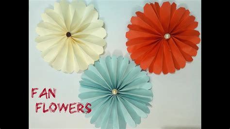 Diy Paper Fan Flower Art Craft And Health Youtube
