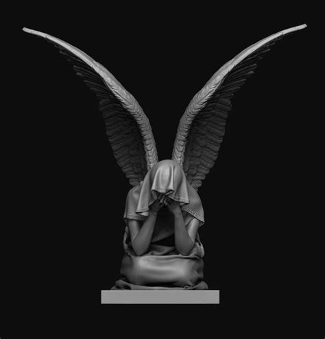 3d Printable Model Angel Statue Graveyard Cgtrader
