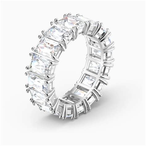 Buy Swarovski Vittore Wide Ring White With Rhodium Plating Online