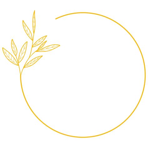 Gold Circle Frame Leaves 13077994 Png