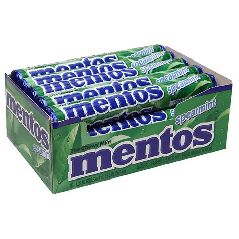 Mentos The Chewy Mint Rolls Spearmint 15 Pk Walgreens
