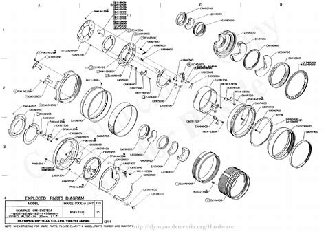 Olympus 35mm F20 Exploded Parts Diagram Service Manual Download