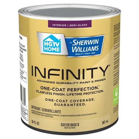 Hgtv Home By Sherwin Williams Infinity Semi Gloss Latex Paint Actual Net Contents 30 Fl Oz At