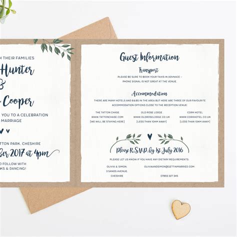 They are great examples of how to mix formal and informal wording together on one invitation. Botanical Kraft Folded Square Wedding Invite By Norma ...