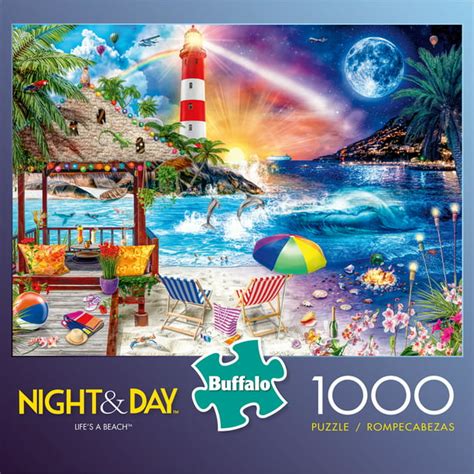 Buffalo Games Night And Day Lifes A Beach 1000 Pieces Jigsaw Puzzle