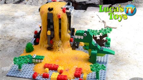Lego Volcano Eruption On Lego Dinosaur Volcano Island Volcano