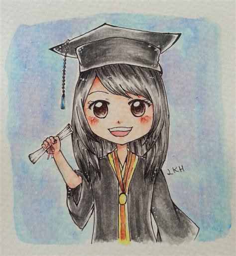 Graduation Drawings Anime Graduate Girl Drawing Drawings Prophet Pbuh