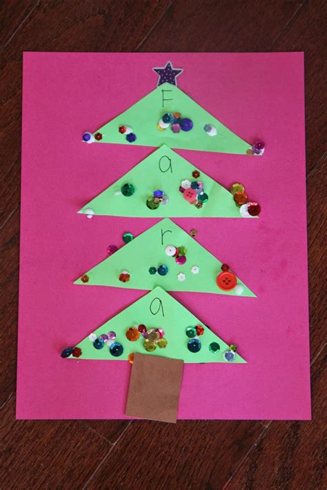Toddler Approved Sparkly Name Christmas Tree Craft For Kids