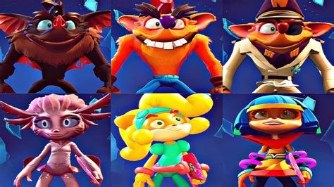 Crash Bandicoot 4 Its About Time All Skins Costumes Crash And Coco