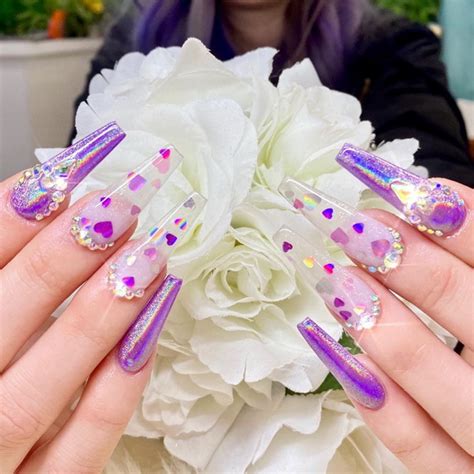 Valentines Day Nails Coffin Shape Pink - Nail and Manicure ...