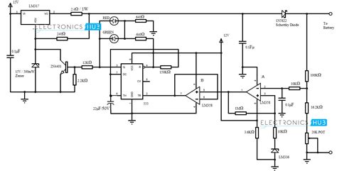 Welcome circuitdiagramimages.blogspot.com, the pictures above are wiring diagrams or wire scheme associated with inverter schematic diagram. Automatic 12v Portable Battery Charger Circuit using LM317