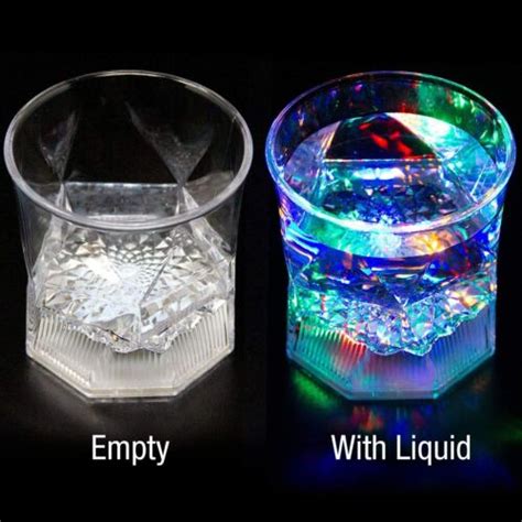 Liquid Activated Multicolor Led Glasses Fun Light Up Drinking Tumblers 6oz 4pc Ebay