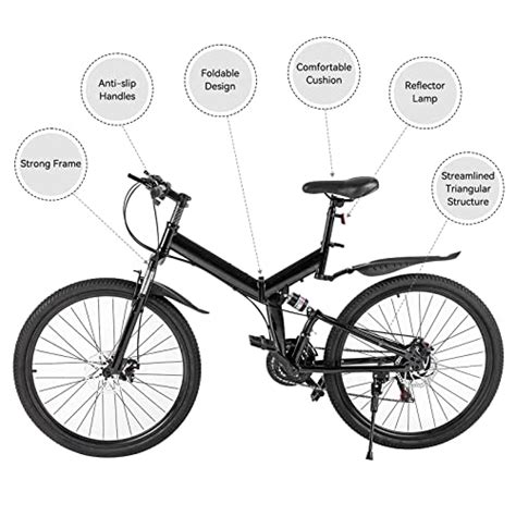 Ribasubb Folding Bike For Adults 26 Inch Carbon Steel Mountain Bike