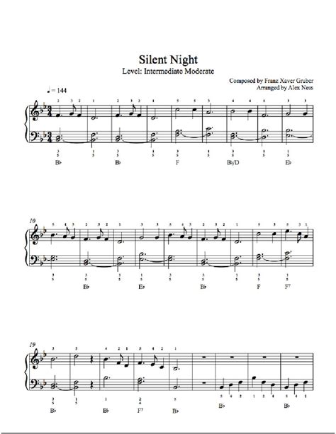 Silent night by traditional david foster hal leonard prima music. Silent Night by Traditional Piano Sheet Music | Intermediate Level | Sheet music, Piano sheet ...