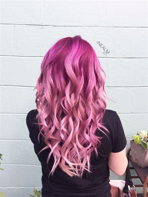 Berry Sorbet Pink Metallic Hair Ombré Magenta Hair Color By Nealmhair