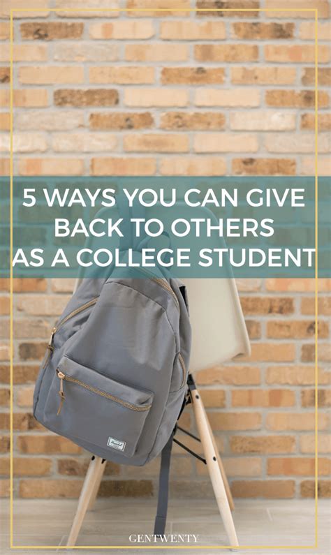 How To Give Back To Others As A College Student