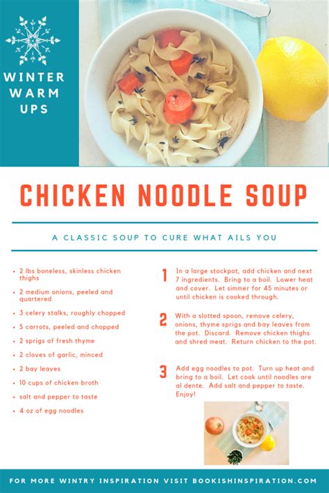 Homemade Chicken Noodle Soup A Cure For What Ails You Bookish Inspiration