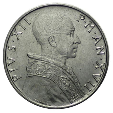 1955 XVII * 50 Lire Vaticano "Pio XII - Spes" (KM 54 G 121) SPL - Mynumi