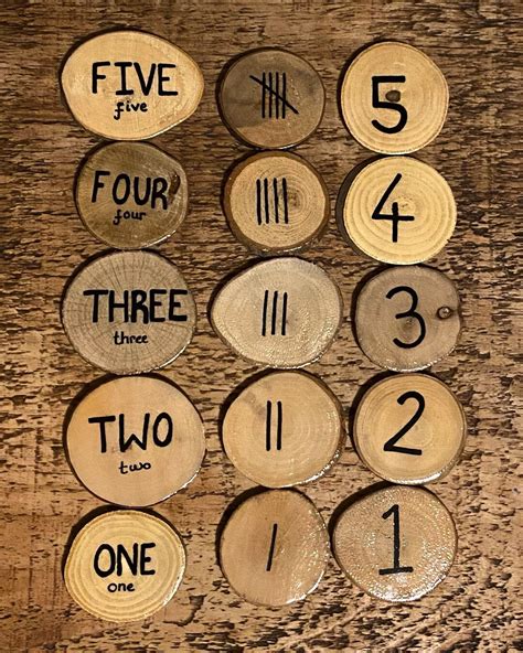 Learning Numbers Wooden Number Discs Etsy