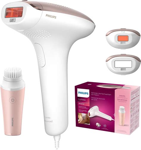 philips lumea advanced ipl hair removal device with 2 attachments and mini facial cleansing