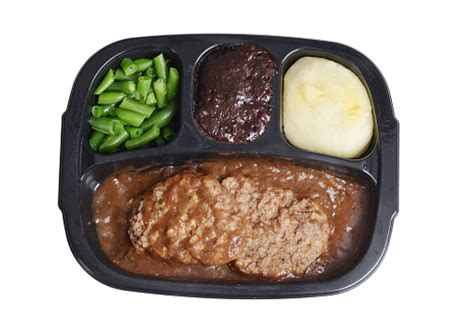 So as mentioned before, salisbury steak is usually made out of ground beef, and that is what i use. Isolated Salisbury Steak Tv Dinner With Brownie Stock ...