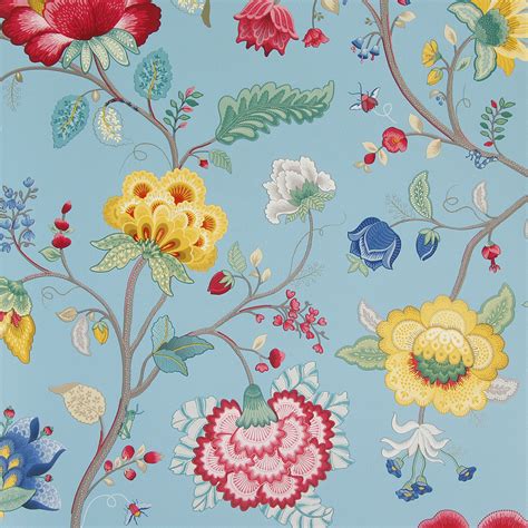 Pip floral fantasy green wallpaper. Pip Studio Floral Fantasy Wallpaper - 341035 Light Blue | £62.00 at Amara