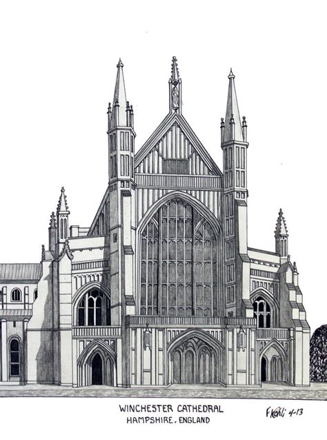 Winchester Cathedral Mixed Media By Frederic Kohli