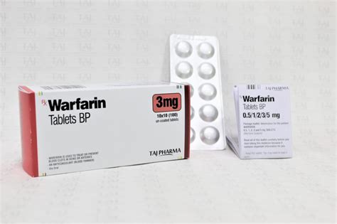 Warfarin Sodium 3mg Tablets Manufacturer In India Taj Pharmaceuticals