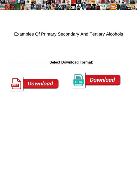 PDF Examples Of Primary Secondary And Tertiary Alcohols DOKUMEN TIPS