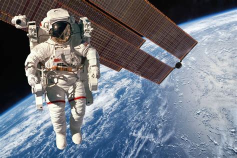 International Space Station And Astronaut Stock Photo Image Of