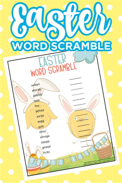 Free Easter Word Scramble Printable For Kids Of All Ages
