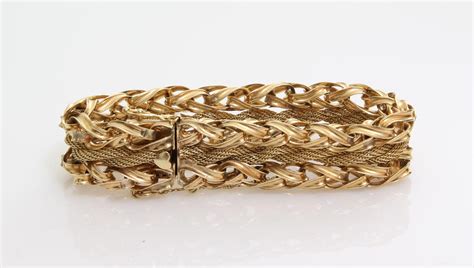 Free shipping for many products! Gold Link Chain Bracelet | 14K Yellow Woven | Vintage Rope Mesh Retro from thegryphonsnest on ...