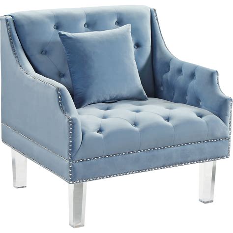 Roxy Sky Blue Velvet Chair Colorsky Blue Velvetstylecontemporary