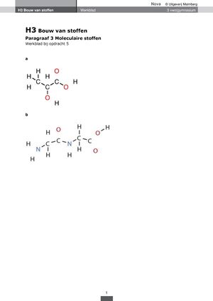 Scheikunde Hoofdstuk Moleculaire Stoffen H Moleculaire Stoffen