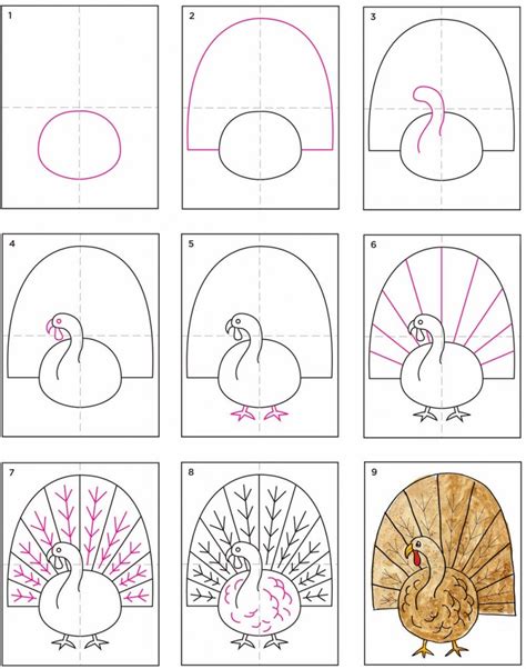 Simple Turkey Drawing · Art Projects For Kids