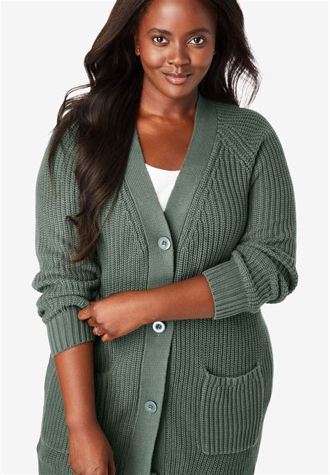 Button Front Shaker Cardigan Plus Size Sweaters And Cardigans Fullbeauty