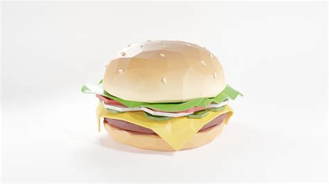 3d Model Game Ready Burger Low Poly Cgtrader