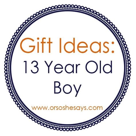 Gift Ideas for 13 Year Old Boys  Or so she says...