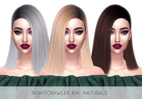 Sims 4 Hairs Kenzar Sims Nightcrawler`s Kiki Naturals Hair Retextured