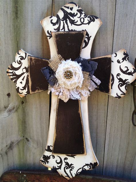 Wall décor and wall art. Ivory and Black Embellished Stacked Cross Home Decor. $25 ...