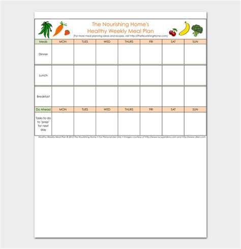 20 Free Meal Planner Templates Customize Your Meal Plan